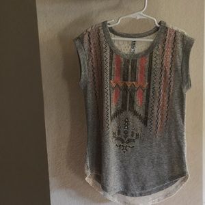 Girls size medium aztec short sleeved shirt